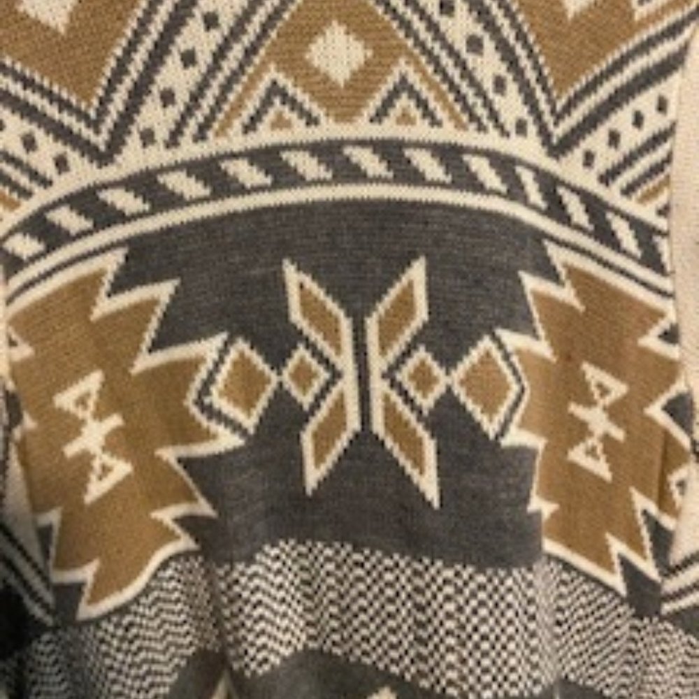 Pink Rose Multi-Color Geometric Pattern Cardigan - Picture 3 of 4